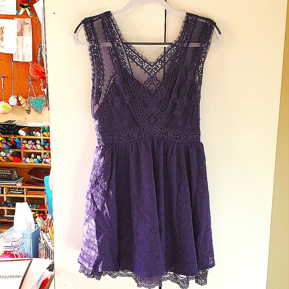 Free People Blue Mini Dress Size 6